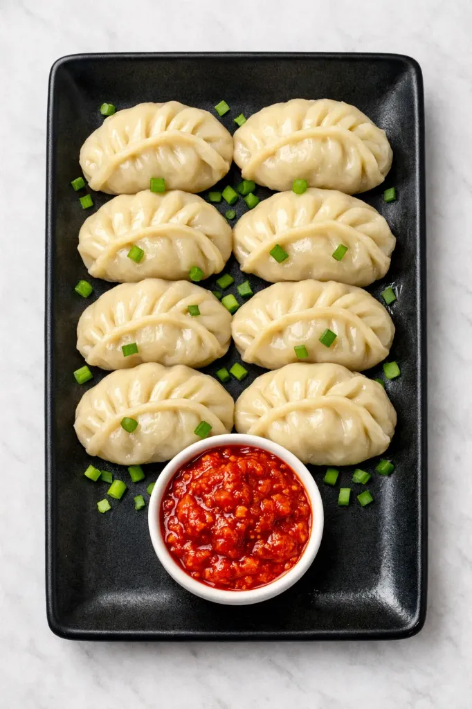 Paneer Steam MoMo with Tandoori Dip (Half (4pcs))