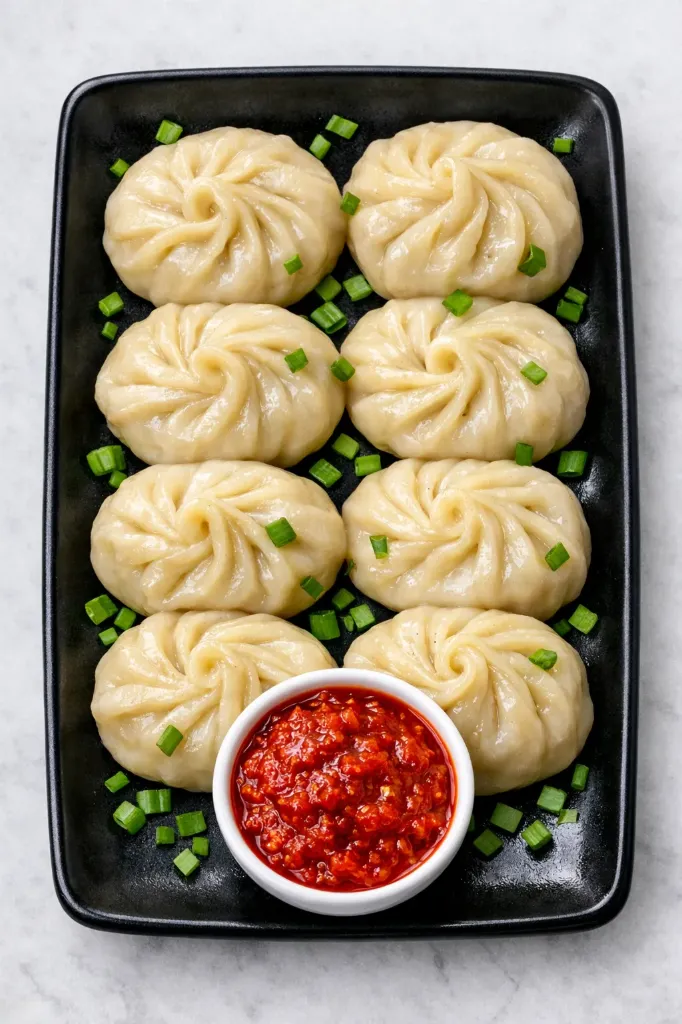 Veg Steam Momo with Tandoori dip (Half (4pcs))